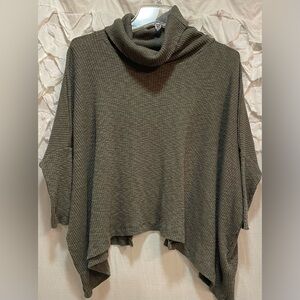 Free People Thermal Green Waffle Knit open back Boho Slouchy